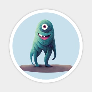 Cute Green One Eye Monster Magnet